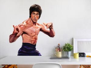 Nalepte.cz Bruce Lee textilní prelepiteľná nálepka na stenu 39 x 45 cm