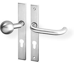 Dverové kovanie ACT Una UŠ (NEREZ), kľučka-kľučka, Otvor pre obyčajný kľúč BB, AC-T Nerez, 72 mm