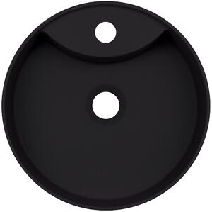 Deante Silia umývadlo 36x36 cm okrúhly pultové umývadlo čierna CQS_NU4B