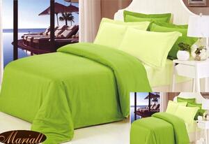 Obliečky na manželskú posteľ zelenej farby bavlnený satén