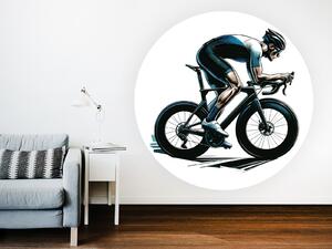 Nalepte.cz Cyklista 02 textilní prelepiteľná nálepka na stenu arch 20 x 20 cm
