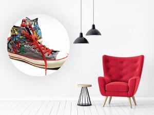 Nalepte.cz Topánka Converse textilní prelepiteľná nálepka na stenu 20 x 20 cm