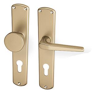 Dverové kovanie ACT Monte HR (F4), kľučka-kľučka, Otvor pre obyčajný kľúč BB, AC-T F4 (hliník bronz), 72 mm