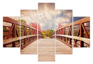 Obraz - drevený most (150x105 cm)