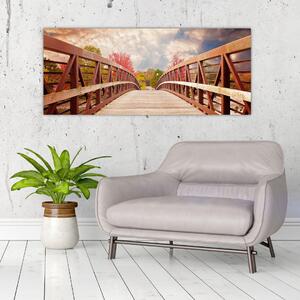 Obraz - drevený most (120x50 cm)
