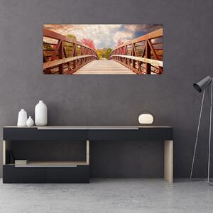 Obraz - drevený most (120x50 cm)