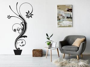 Nalepte.cz Rastlina v kvetináči nálepka na stenu 25 x 50 cm