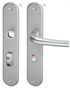Dverové kovanie ACT Anna OV (F9), kľučka-kľučka, Otvor pre obyčajný kľúč BB, AC-T F9 (hliník nerez), 72 mm