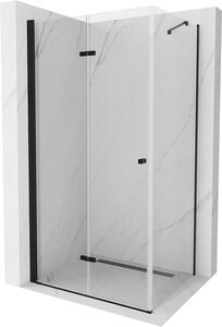 Mexen Lima, sprchovací kút 90 (dvere) x 80 (stena) cm, 6mm číre sklo, čierny profil, 856-090-080-70-00