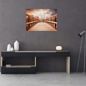 Obraz - drevený most (70x50 cm)