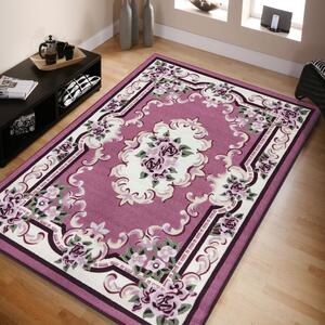 Krásny ružový koberec s kvetinovým vzorom