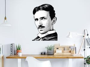 Nalepte.cz Nikola Tesla textilní prelepiteľná nálepka na stenu 32 x 46 cm