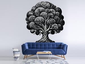 Nalepte.cz Moderný strom textilní prelepiteľná nálepka na stenu arch 43 x 45 cm