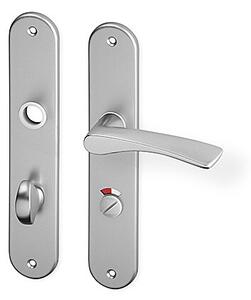 Dverové kovanie ACT Pia OV (F9), kľučka-kľučka, WC kľúč, AC-T F9 (hliník nerez), 72 mm