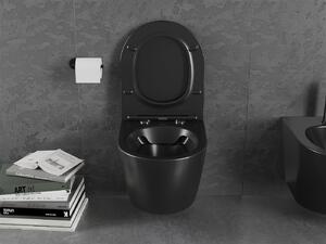 Mexen Lena Rimless závesné WC so sedátkom s pomalým zatváraním, čierna matná - 30221085