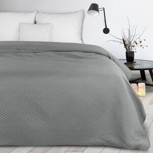 Sivý moderný prehoz na posteľ s geometrickým vzorom