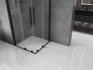 Mexen Velar Duo, sprchový kút s posuvnými dverami 100(dvere) x 100(dvere) cm, 8mm číre sklo, čierny matný profil, 871-100-100-02-70