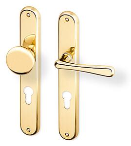 Dverové kovanie ACT Elegant (MOSADZ), kľučka-kľučka, Otvor pre obyčajný kľúč BB, AC-T Mosadz, 72 mm