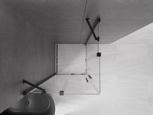 Mexen Velar Duo, sprchový kút s posuvnými dverami 80(dvere) x 80(dvere) cm, 8mm číre sklo, čierna matná, 871-080-080-02-70