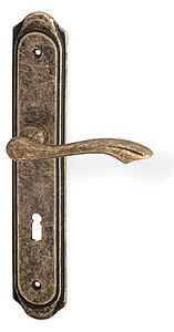 Dverové kovanie ACT Rustik (BRONZ), kľučka-kľučka, WC kľúč, AC-T Bronz, 90 mm