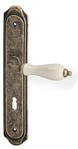 Dverové kovanie ACT Antik (BRONZ), kľučka-kľučka, Otvor pre obyčajný kľúč BB, AC-T Bronz, 90 mm