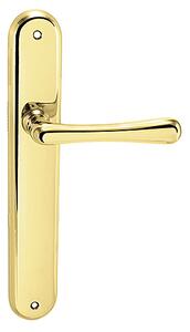Dverové kovanie MP Elegant (OLV), kľučka-kľučka, WC kľúč, MP OLV (mosadz leštená a lakovaná), 90 mm