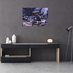 Obraz - horské zimné mestečko (70x50 cm)