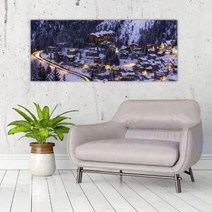 Obraz - horské zimné mestečko (120x50 cm)