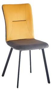 VLADENA jedálenská stolička, žltá/šedá