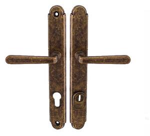 Ochranné kovanie MP Alt Wien Plus (OBA), kľučka-kľučka, Otvor na cylindrickú vložku PZ, MP OBA (antik bronz), 90 mm