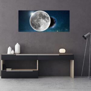 Obraz - Zem v zákryte Mesiaca (120x50 cm)