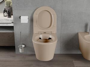 Mexen Rico, závesná toaletná misa 480x360x370 mm s pomaly padajúcim sedátkom, cappuccino matná, 30724064