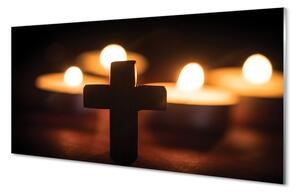 Nástenný panel  kríž sviečok 100x50 cm