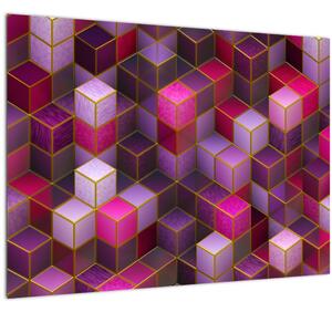 Obraz fialových kociek (70x50 cm)