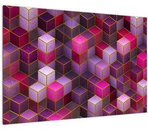 Obraz fialových kociek (90x60 cm)