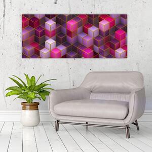 Obraz fialových kociek (120x50 cm)