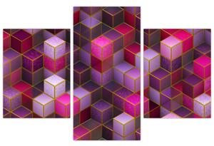 Obraz fialových kociek (90x60 cm)