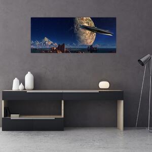 Obraz - Prílet mimozemšťanov (120x50 cm)