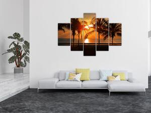 Obraz palmy v západe slnka (150x105 cm)