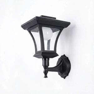 Solárna nástenná lampa lampáš 8 LED 50 lm IP44 – teplá biela, čierna, 21 cm (11404A-Samostatný kus)