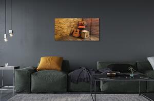 Obraz na skle Gitaru hat stoličky 120x60 cm 2 Prívesky