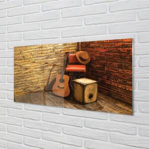 Obraz na skle Gitaru hat stoličky 120x60 cm 2 Prívesky