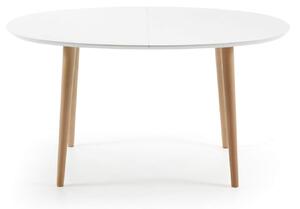 MUZZA Jedálenský stôl quio 140 (220) x 90 cm biely