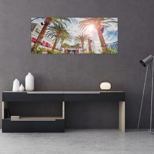 Obraz - palmy s bazénom (120x50 cm)