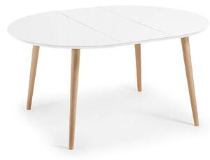 MUZZA Jedálenský stôl quio Ø 120 (200 x 120) cm biely