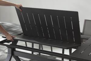 MUZZA Záhradný rozkladací stôl nekyo 200 (300) x 110 cm čierny