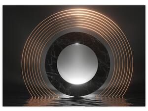 Obraz - Abstrakcia, mesiac nad vodou (70x50 cm)