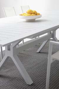 MUZZA Záhradný rozkladací stôl nekyo 180 (240) x 100 cm biely