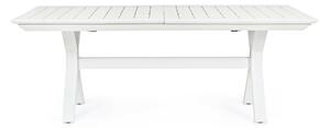 MUZZA Záhradný rozkladací stôl nekyo 200 (300) x 110 cm biely