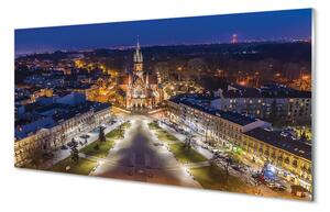 Sklenený obraz Nočná panoráma Krakow kostola 100x50 cm 2 Prívesky